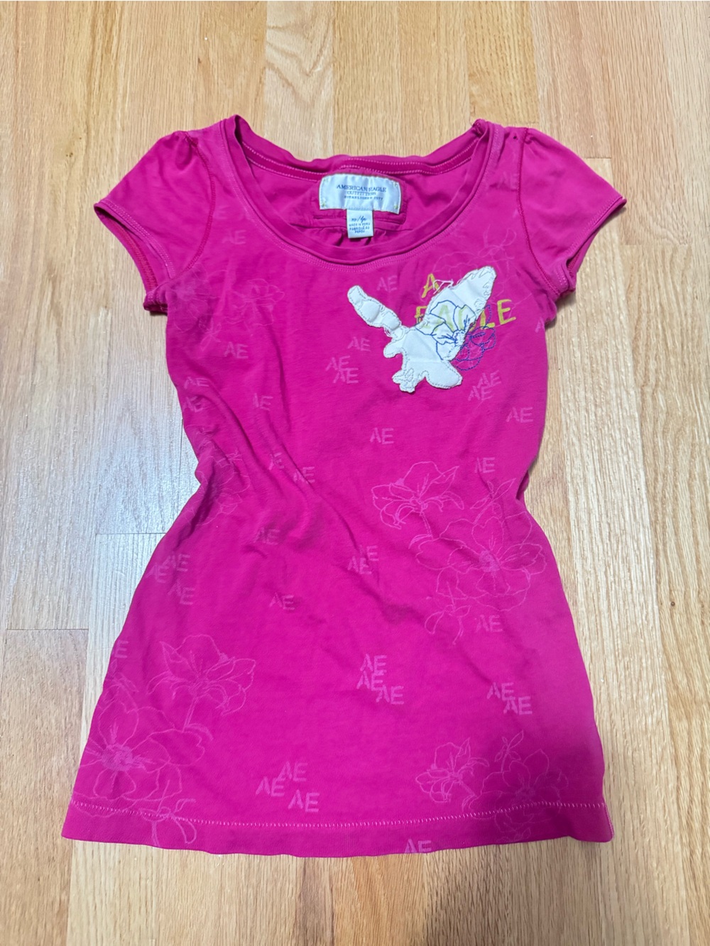 American Eagle Vintage Short Sleeve Pink Baby Tee